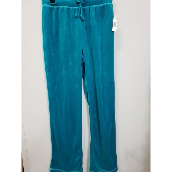 KIM ROGERS Track Suit  Pants Womens Sz S Athletic warm up green elastic velour - Picture 2 of 9